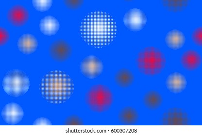 Seamless pattern. Halftone transparent spheres. Fantastic star. Rounded rectangles. Children's textiles. Flat. Cartoon. Abstraction.