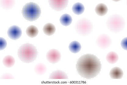 Seamless pattern. Halftone transparent spheres. Fantastic star. Rounded rectangles. Children's textiles. Flat. Cartoon. Abstraction.