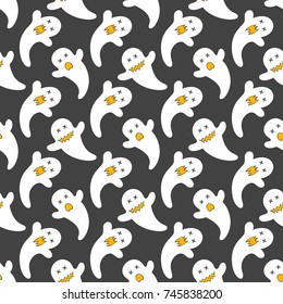 Seamless pattern. Halloween pattern with angry ghosts. Perfect for prints, flyers, banners, invitations, greeting scrapbooking, congratulations and more.Vector Halloween illustration.