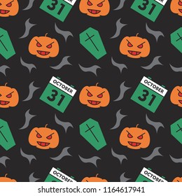 Seamless Pattern Halloween Background For Wallpaper, Banner, Bed Cover, T-Shirt, Pillow Case, Posters, Etc