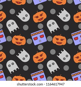 Seamless Pattern Halloween Background For Wallpaper, Banner, Bed Cover, T-Shirt, Pillow Case, Posters, Etc