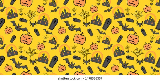 Seamless pattern halloween background,vector illustration