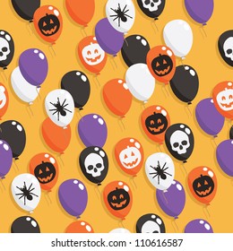 seamless pattern of halloween balloons, with clipping mask