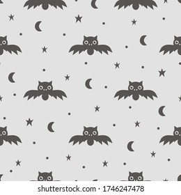 Seamless pattern for Halloween with bat.