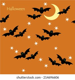 Seamless pattern of Halloween bats