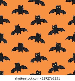 Patrón sin problemas con el vector de doodle de murciélagos de Halloween