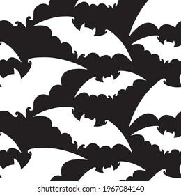 padrão perfeito com morcegos halloween isolados no fundo preto