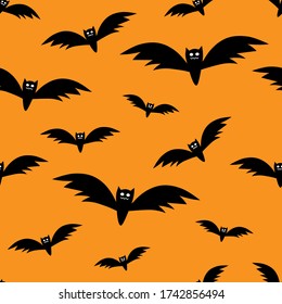 Seamless pattern Halloween bats vector illustration
