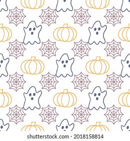 Seamless pattern with Halloween. Can be used for digital paper scrapbook, textile printing, page filling. Happy Halloween pattern. Halloween holiday seamless pattern