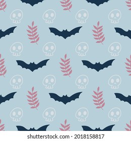 Seamless pattern with Halloween. Can be used for digital paper scrapbook, textile printing, page filling. Happy Halloween pattern. Halloween holiday seamless pattern