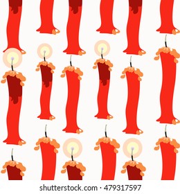 seamless pattern for halloween candles vector illustration