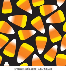 A Seamless Pattern Of Halloween Candy Corn.