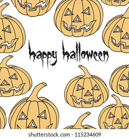 Seamless pattern. Halloween card with jack-o-lanterns