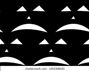 Seamless pattern with halloween carved jack faces silhouettes on black background. Can be used for scrapbook digital paper, textile print, page fill. Vector illustration