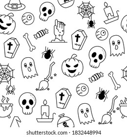 seamless pattern with halloween elements