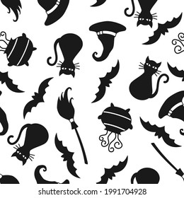 Seamless pattern with halloween elements. Halloween background. Illustration for textile, print, card, invitation, wallpaper, fabric
