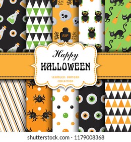 Seamless pattern with Halloween elements. Vector illustration for your design