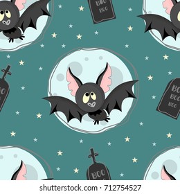 Seamless pattern with Halloween elements. Vector illustration.