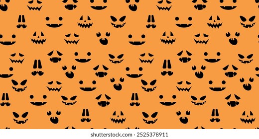 seamless pattern halloween faces in vector. element for poster print design decor backgrounds backdrop wrapping wallpaper textile postcards