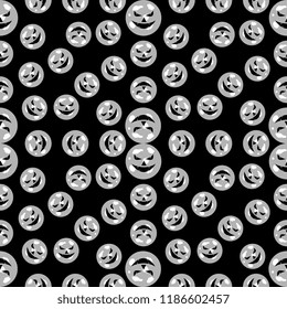 seamless pattern of halloween funny face creature