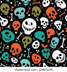 Seamless pattern for Halloween. Funny monsters.
