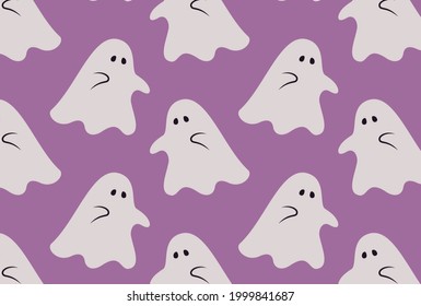 seamless pattern with halloween ghosts for banners, cards, flyers, social media wallpapers, etc.