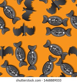 Seamless pattern for Halloween holiday. Background for fabric, wrapping paper, textile, wallpaper and apparel. Vector Illustration eps 10