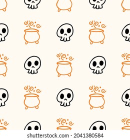 Seamless pattern for Halloween holiday. background for fabric, wrapping paper, textile, wallpaper and apparel. Abstract seamless halloween pattern.