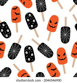 Seamless pattern Halloween ice cream vector illustration