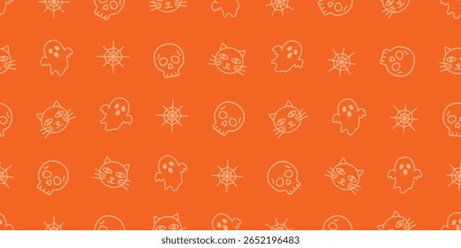 Seamless Pattern of Halloween Icons Background Design