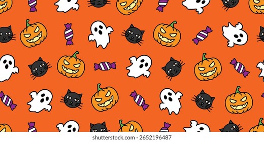 Patrón sin fisuras de diseño de fondo de iconos de Halloween