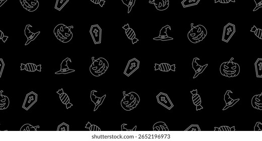 Seamless Pattern of Halloween Icons Background Design