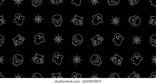 Padrão contínuo do design de plano de fundo dos ícones de Halloween