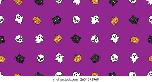 Seamless Pattern of Halloween Icons Background Design