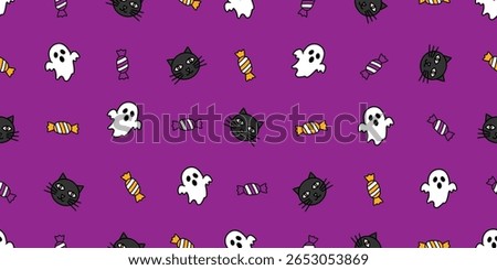 Seamless Pattern of Halloween Icons Background Design