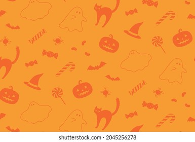 seamless pattern with halloween icons for banners, cards, flyers, social media wallpapers, etc.