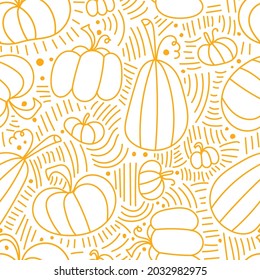 Seamless Pattern. Halloween - October 31. Hand-drawn doodle illustration. A traditional holiday, the eve of All Saints ' Day, All Hallows' Eve. Trick or treat. Happy Halloween 2021!