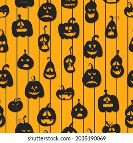 Seamless Pattern. Halloween - October 31. Hand-drawn doodle illustration. A traditional holiday, the eve of All Saints ' Day, All Hallows' Eve. Trick or treat. Happy Halloween 2021!