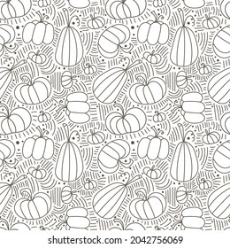 Seamless Pattern. Halloween - October 31. Hand-drawn doodle illustration. A traditional holiday, the eve of All Saints ' Day, All Hallows' Eve. Trick or treat. Happy Halloween 2021!