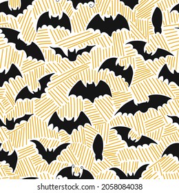 Seamless Pattern. Halloween - October 31. Hand-drawn doodle illustration. A traditional holiday, the eve of All Saints ' Day, All Hallows' Eve. Trick or treat. Happy Halloween 2021!