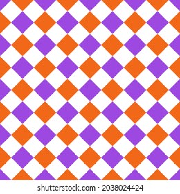 Seamless Pattern Halloween Orange Purple Squares Background