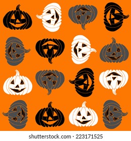 Seamless pattern Halloween, paper, textile, fabric, wrapper, wallpaper, vector illustration