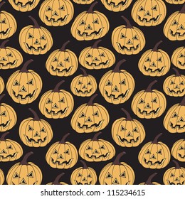 Seamless pattern. Halloween print with jack-o-lanterns