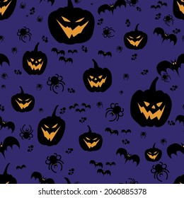 Seamless pattern of halloween pumpkin 