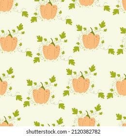 Seamless pattern with halloween pumpkin graphic in cartoon style