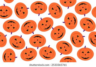 padrão sem costura com abóbora halloween no fundo branco