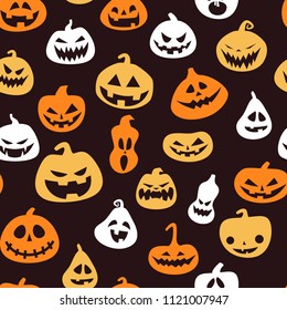 Seamless pattern for Halloween with pumpkins