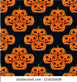 seamless pattern with halloween pumpkins