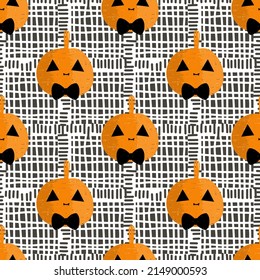 Seamless pattern with Halloween pumpkins. Seamless pattern.