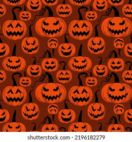 seamless pattern with halloween pumpkins